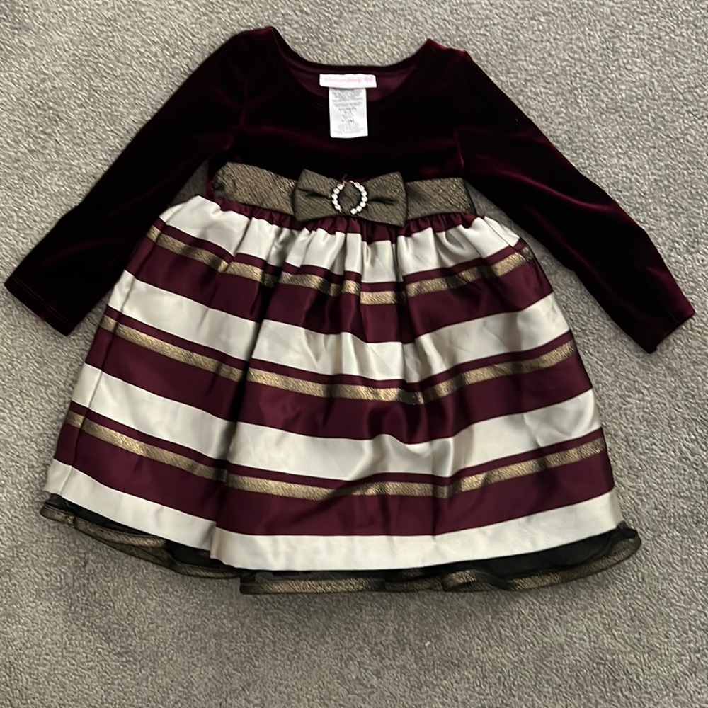 Bonnie Baby velvet and satin holiday dress 12-18 Months